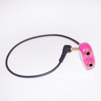 Разветвитель для наушников "Сердце" розовый